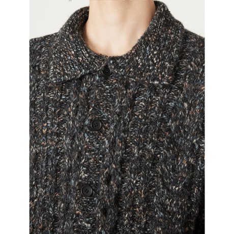 TAAKK : MULTICOLOR CABLE KNIT CARDIGAN
