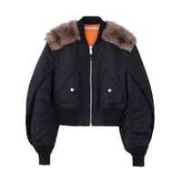 JOHN LAWRENCE SULLIVAN :NYLON BOMBER JACKET WITH BACK FUR