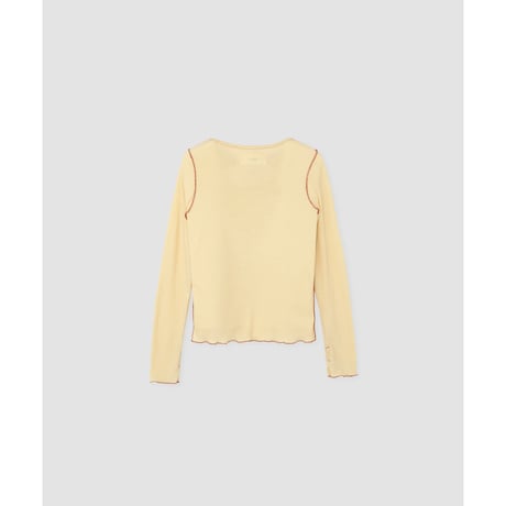 JANE SMITH : WOOL RIB FRONT STRING PULLOVER