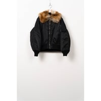 KAMIYA : Embroidered Fur Collar Flight Jacket