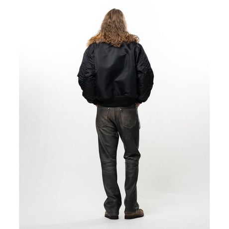 KAMIYA : Embroidered Fur Collar Flight Jacket