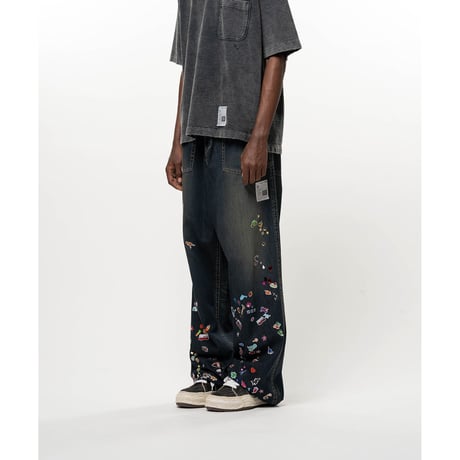 Maison MIHARA YASUHIRO: Kids Sticker Printed Baker Denim Pants