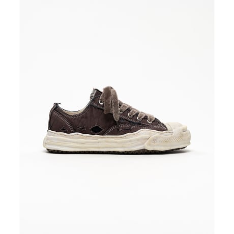 Maison MIHARA YASUHIRO: "HANK" OG Sole Ripped Overdye Canvas Low-top Sneakers