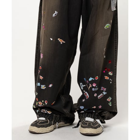 Maison MIHARA YASUHIRO: Kids Sticker Printed Baker Denim Pants