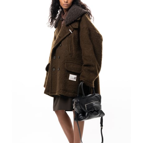 Maison MIHARA YASUHIRO: Detachable Collar Shaggy Coat