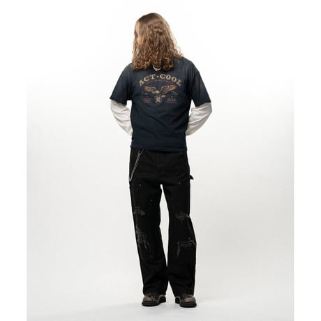 KAMIYA : "ACT-COOL Eagle" Distressed T-shirt