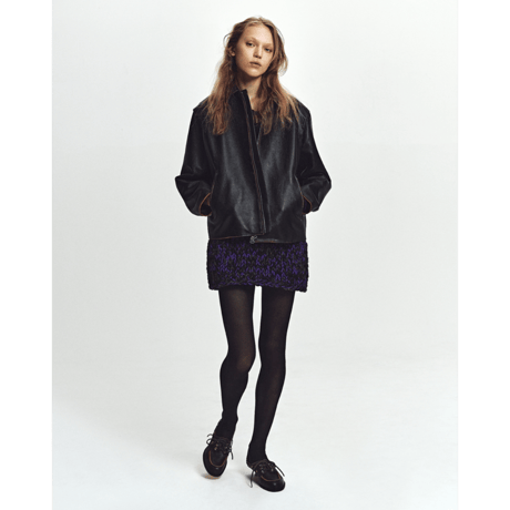 JANE SMITH : COW LEATHER VINTAGE FINISHED ZIP BLOUSON