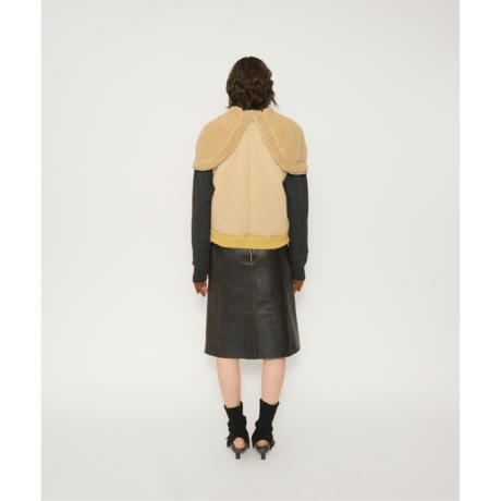 JANE SMITH : POLYESTER BOA FLEECE REVERSIBLE ZIP UP HOODED VEST