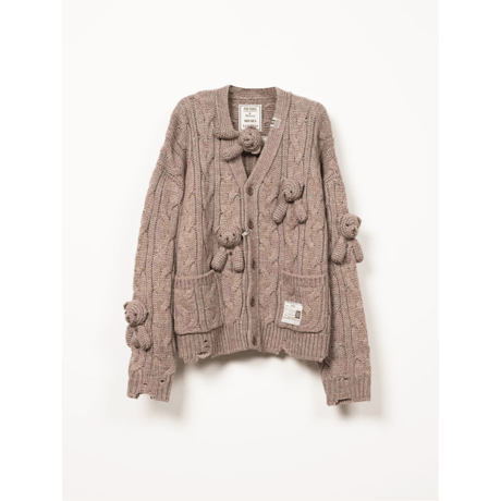 Maison MIHARA YASUHIRO : PINK HOUSE BEARS KNIT CARDIGAN