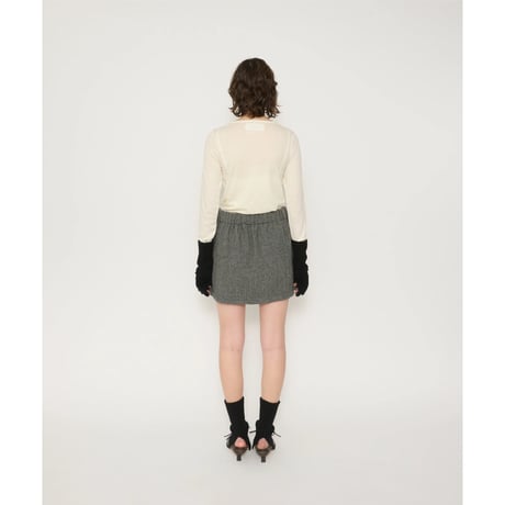 JANE SMITH : WOOL RIB FRONT STRING PULLOVER