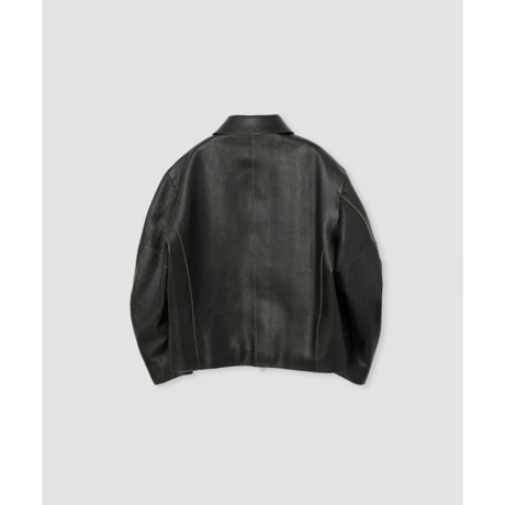 JANE SMITH : COW LEATHER VINTAGE FINISHED ZIP BLOUSON