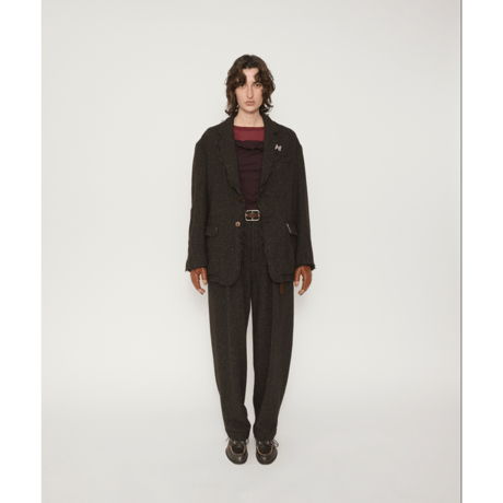 JANE SMITH : GARMENT WASHED SILKNEP TWEED JACKET