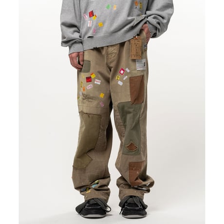 Maison MIHARA YASUHIRO: Price Tag Sticker Print Repaired Pants