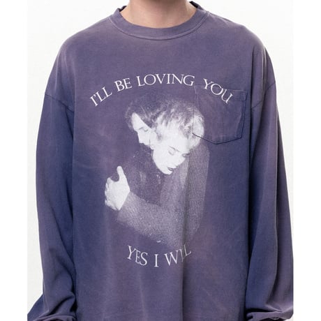 KAMIYA : "LOVING" Distressed Long-Sleeve Pocket T-shirt