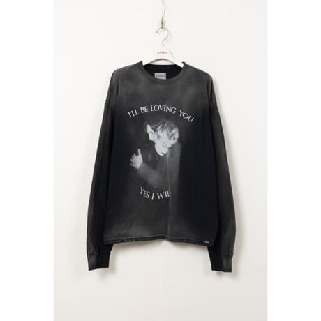 KAMIYA : "LOVING" Distressed Long-Sleeve Pocket T-shirt