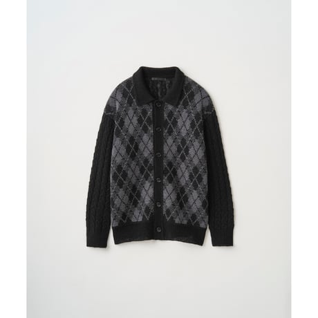 Juha  : COLLARED ARGYLE CARDIGAN