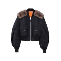 JOHN LAWRENCE SULLIVAN :NYLON BOMBER JACKET WITH BACK FUR