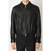 TAAKK : EMBROIDERY LEATHER BLOUSON