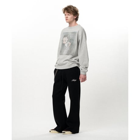 KAMIYA : Embroidered Felted Wool Knit Bootcut Pants