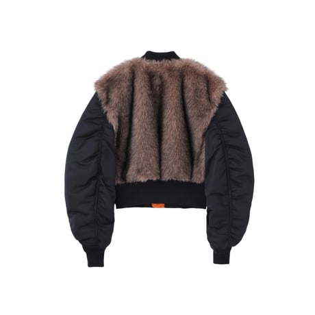 JOHN LAWRENCE SULLIVAN :NYLON BOMBER JACKET WITH BACK FUR