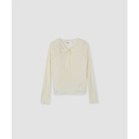JANE SMITH : WOOL RIB FRONT STRING PULLOVER