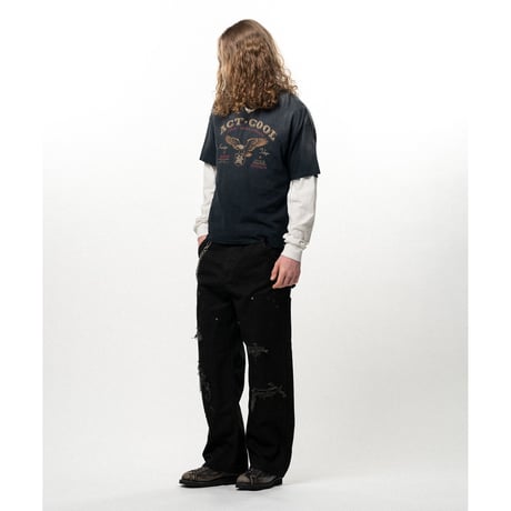 KAMIYA : "ACT-COOL Eagle" Distressed T-shirt