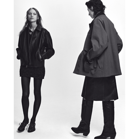 JANE SMITH : COW LEATHER VINTAGE FINISHED ZIP BLOUSON