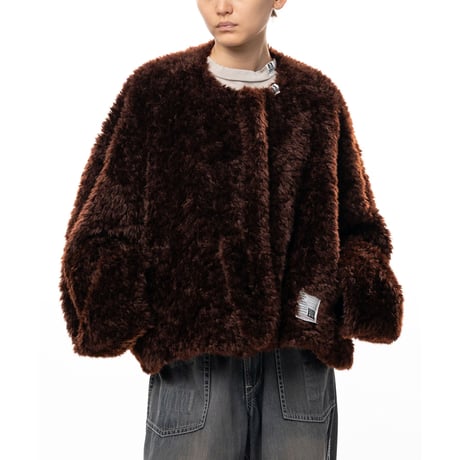Maison MIHARA YASUHIRO: Roll-up Hem Faux Fur Jacket