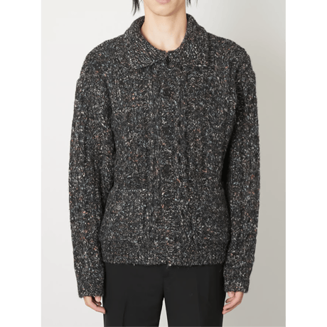 TAAKK : MULTICOLOR CABLE KNIT CARDIGAN