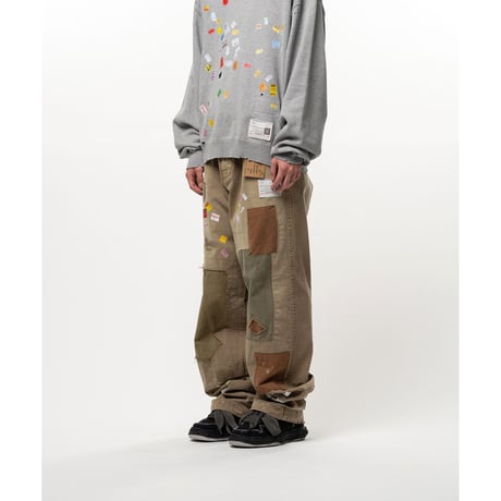 Maison MIHARA YASUHIRO: Price Tag Sticker Print Repaired Pants