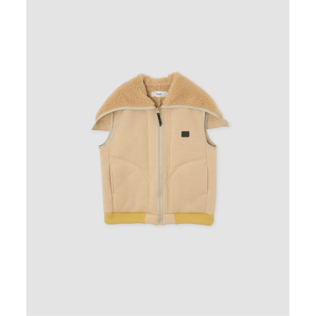 JANE SMITH : POLYESTER BOA FLEECE REVERSIBLE ZIP UP HOODED VEST