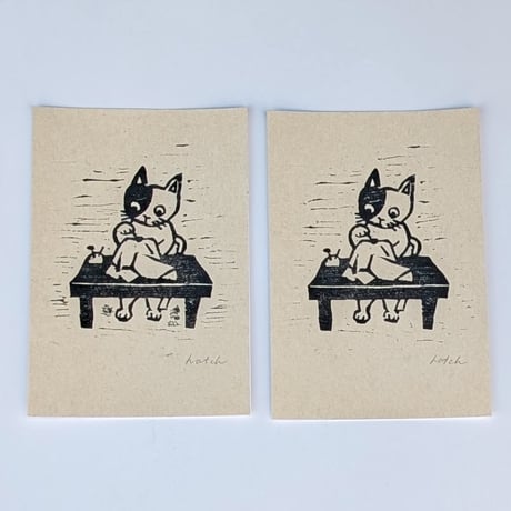 はせがわはっち：木版画ポストカード