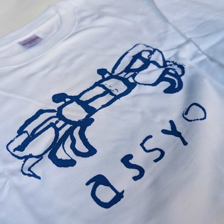 ミロコマチコ：「カニTシャツ（長袖）」（白＋青）