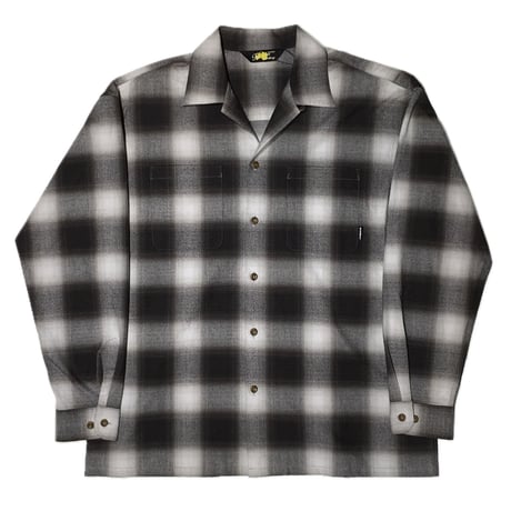 OPEN COLLARED  OMBRE SHIRT BLACK