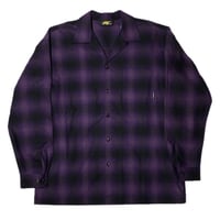 OPEN COLLARED  OMBRE SHIRT JACKET PURPLE