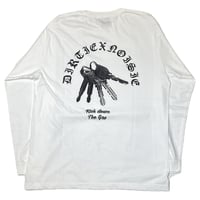 "GET A KEY"-LONG SLEEVE T-SHIRT FADE WHITE