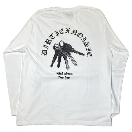 "GET A KEY"-LONG SLEEVE T-SHIRT FADE WHITE