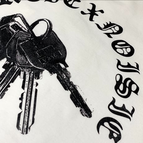 "GET A KEY"  POCKET T-SHIRT WHITE