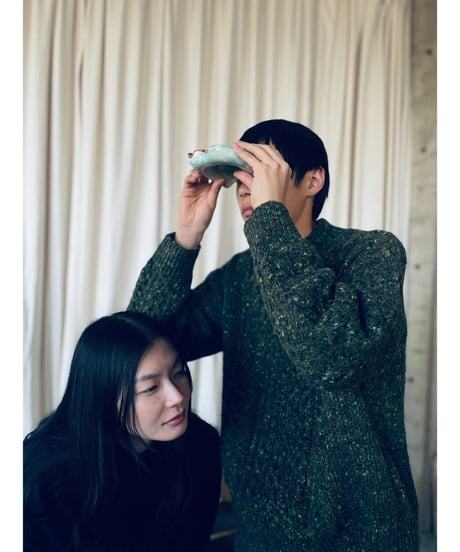 kn-01G / green sweater