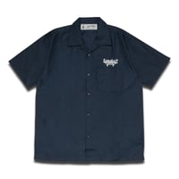 LIMITED / PLAQUE  / OPEN SHIRTS / NAVY × WHITE