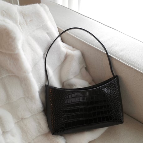 croco embossed leather bag
