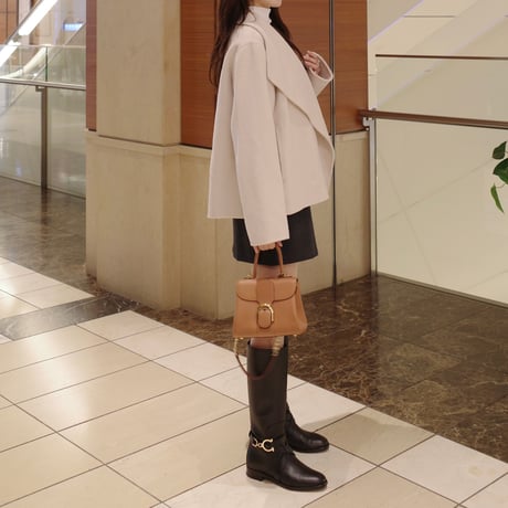 wool shawl collar short coat