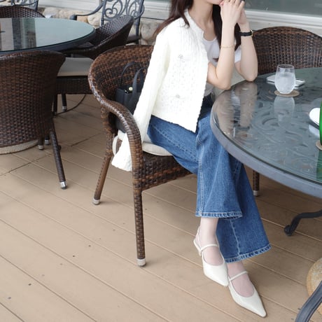 front button knit cardigan