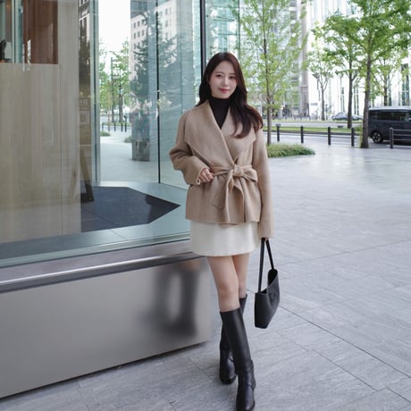 wool shawl collar short coat