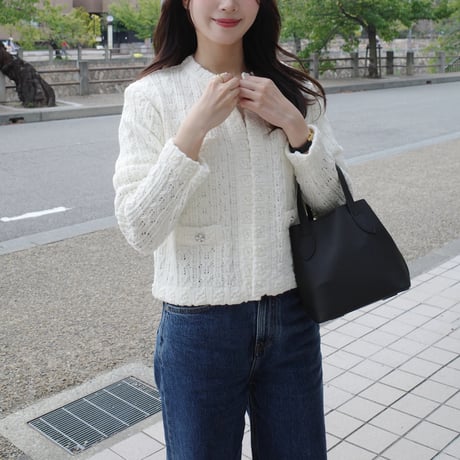 front button knit cardigan