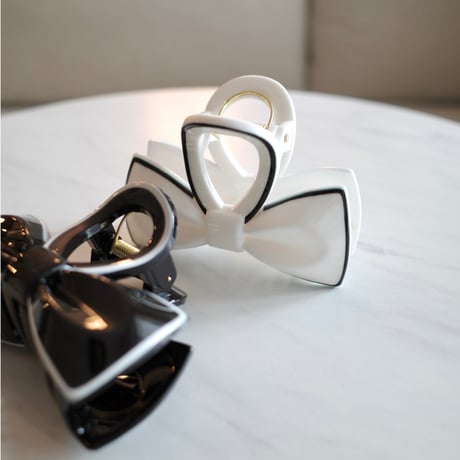 bicolor ribbon hair clip
