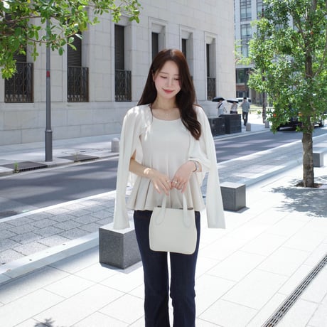 【9/17再入荷】peplum nosleeve tops