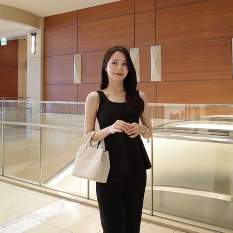 【9/17再入荷】peplum nosleeve tops