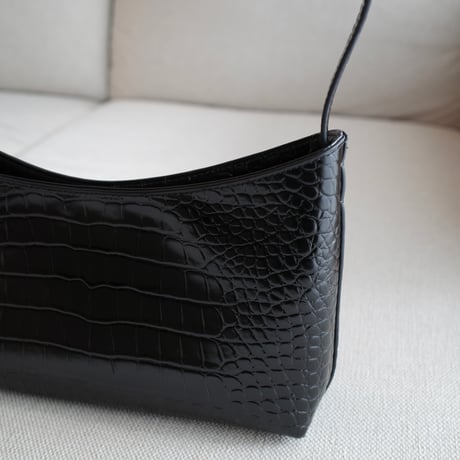 croco embossed leather bag