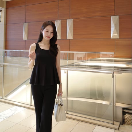 【9/17再入荷】peplum nosleeve tops